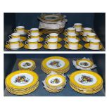 Two bins of French Limoges table service in the "Tharaud" pattern, consisting of (16) dinner plates,