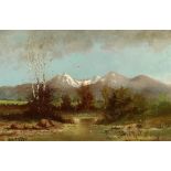 Ralph Davison Miller (American, 1858-1945), "Sierra Blanca," 1886, oil on canvas, signed and dated