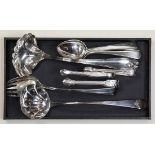 (lot of 10) Assembled English sterling silver utensils, including (5) Georgian sterling silver table