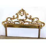 Rococo style gilt metal headboard, 50"h x 73"w