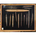 (lot of 24) Pre-Columbian Chancay weaving tool group, consisting of loom sticks, with six of the