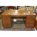 50Mid-century Modern executive desk, by Leopold Company Burlington, IA, having a rectangular top