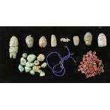 (lot of 50+) Chontal and Mezcala Guerroro Mexico, pendants and beads, including turquoise traded