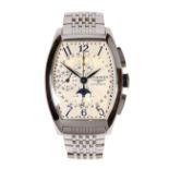 Longines Evidenza automatic moonphase chronograph stainless steel wristwatch Ref. #L26884 Dial: