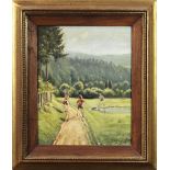 Alois Reichl (German, 20th century), Children Playing, oil on panel, signed lower right, gallery