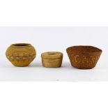 (lot of 3) Basketry group, consisting of Arts and Crafts, Tsimsian and Pacific Northwest examples,