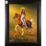 William Parsons (American, 1909-1982), “American Indian on Horse Back”, 1996, oil on canvas,
