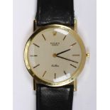 Rolex Cellini 18k yellow gold wristwatch Dial: round, silvered, textured, black applied baton hour