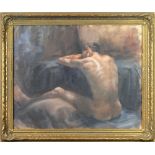 Manner of Thomas Eakins (American, 1844-1916), Nude Male, oil on canvas, unsigned, 20th century,