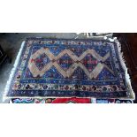 Antique Kurdish Serab carpet, possibly camel hair field, 4'3" x 6'1"