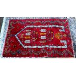 Anatolian prayer rug, 3'4" x 4'10"