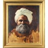 W. Clarence McGrath (American, 1938-007), Portrait of a Bearded Man with Turban, oil on canvas,