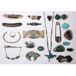 (Lot of 21) Native American multi-stone, sterling silver, silver and metal jewelry Including 1)