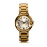 Cartier Ballon Bleu 18k yellow gold wristwatch, Ref. W69001Z2 Dial: round, silvered, sunburst, black