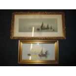 Two framed seascape watercolours