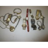 A quantity of vintage watches to include gold case examples