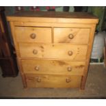 A Victorian chest of 2 short over 3 long drawers