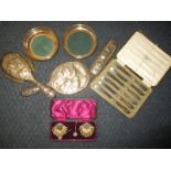 A quantity of sterling silver items to include a 3 piece dressing table set