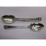 A pair of 18th century silver table spoons by Hester Bateman