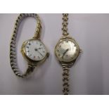 2 gold cased wrist watches