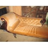 A mid-19th century show wood chaise lounge