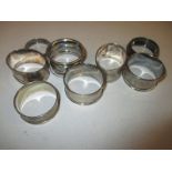 A selection of silver napkin rings, approx. weight 80g