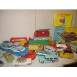 A quantity of vintage die-cast vehicles to include a boxed Corgi Euclid TC-12 Tractor with dozer