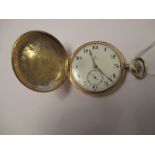 An Omega 18ct gold cased Hunter pocket watch