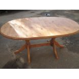 A pine dining table