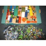 A quantity of 1970s Britain's figures and vintage die cast vehicles