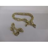 A 9ct gold necklace and bracelet set, approx weight 25.4g