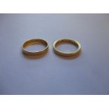 Two 22ct gold wedding rings, approx weight 5.4g