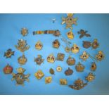 A quantity of 19th century and later military cap badges