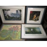 4 framed pictures