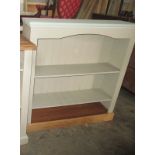 A painted deep shelf bookcase