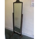 An oak cheval mirror