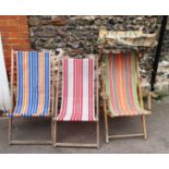 3 vintage deck chairs