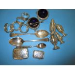 A quantity of antique and later sterling silver items