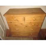 A 19th century pine chest of 2 short over 3 long drawers