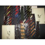 A collection of vintage cricket ties to include available by attendance examples and 2 framed