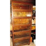 A 1940s Globe Wernicke 6 stack oak modular bookcase