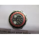 An early 1970s Globa Sport chronograph watch with box and instructions