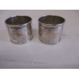 Two trench art napkin rings