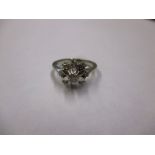 An 18ct White Gold and diamond daisy ring