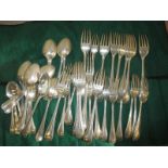 An Edwardian sterling silver part canteen of cutlery, approx. weight 2440g