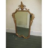 A late 19th century gilt carved wood pier mirror