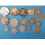 A quantity of Victorian silver coins