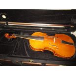 A Lu Mi Baroque Viola after Antonius Stradivarius, dated 2008 S/N 587 with a Roy Collins bow in