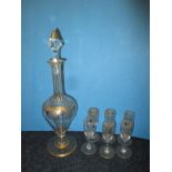 An art nouveau decanter set