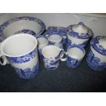 A quantity of Spode blue and white ceramics